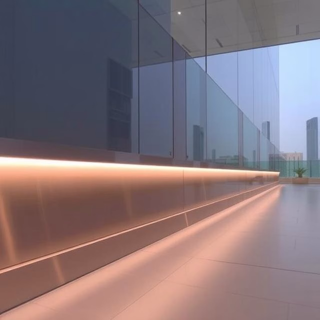Custom fabricated metal skirting installation in Dubai - metalspaceuae.com